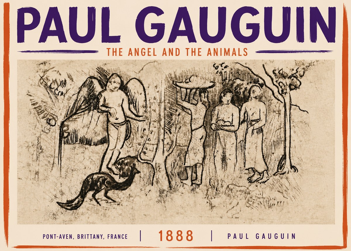 Paul Gauguin The Angel and the Animals No5 - Juliste