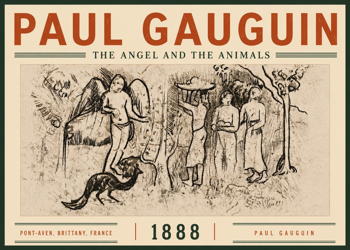 Paul Gauguin The Angel and the Animals No6 - Juliste