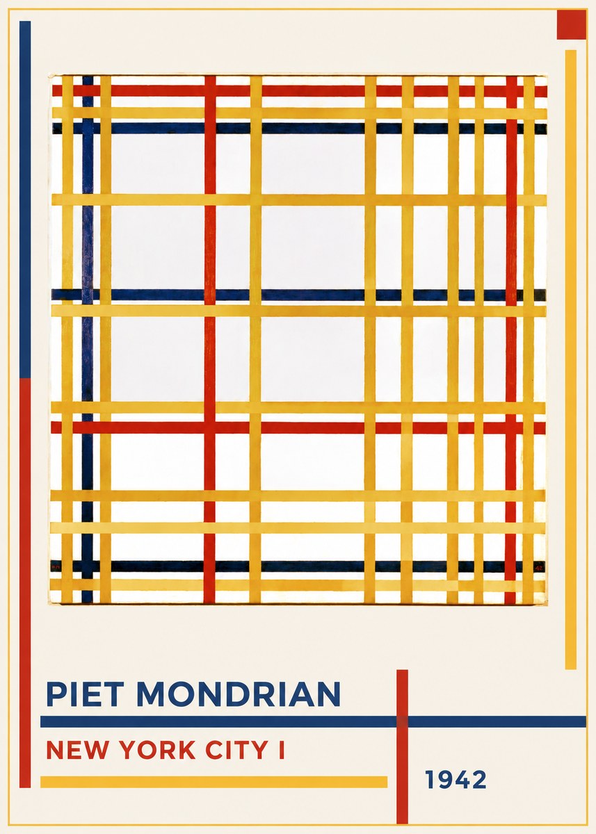 Piet Mondrian New York City I No1 - Juliste