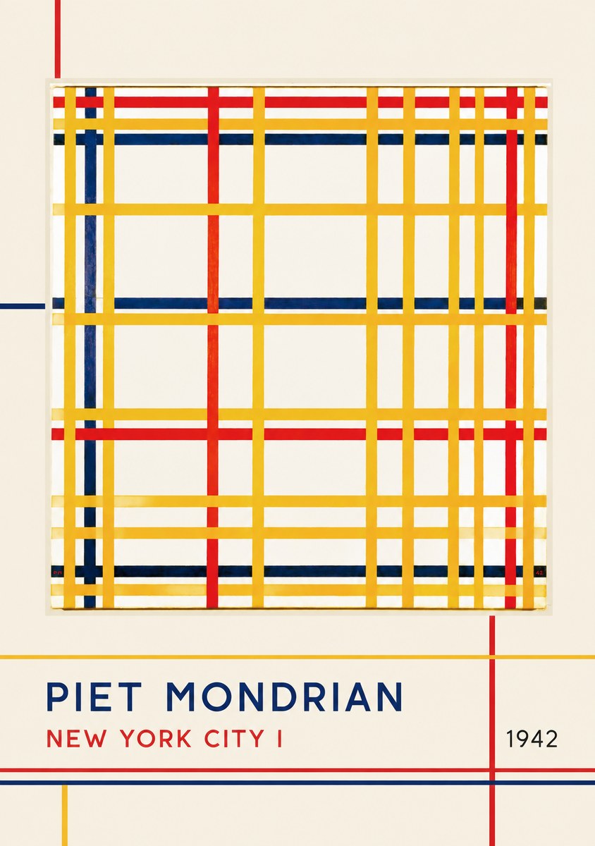 Piet Mondrian New York City I No3 - Juliste