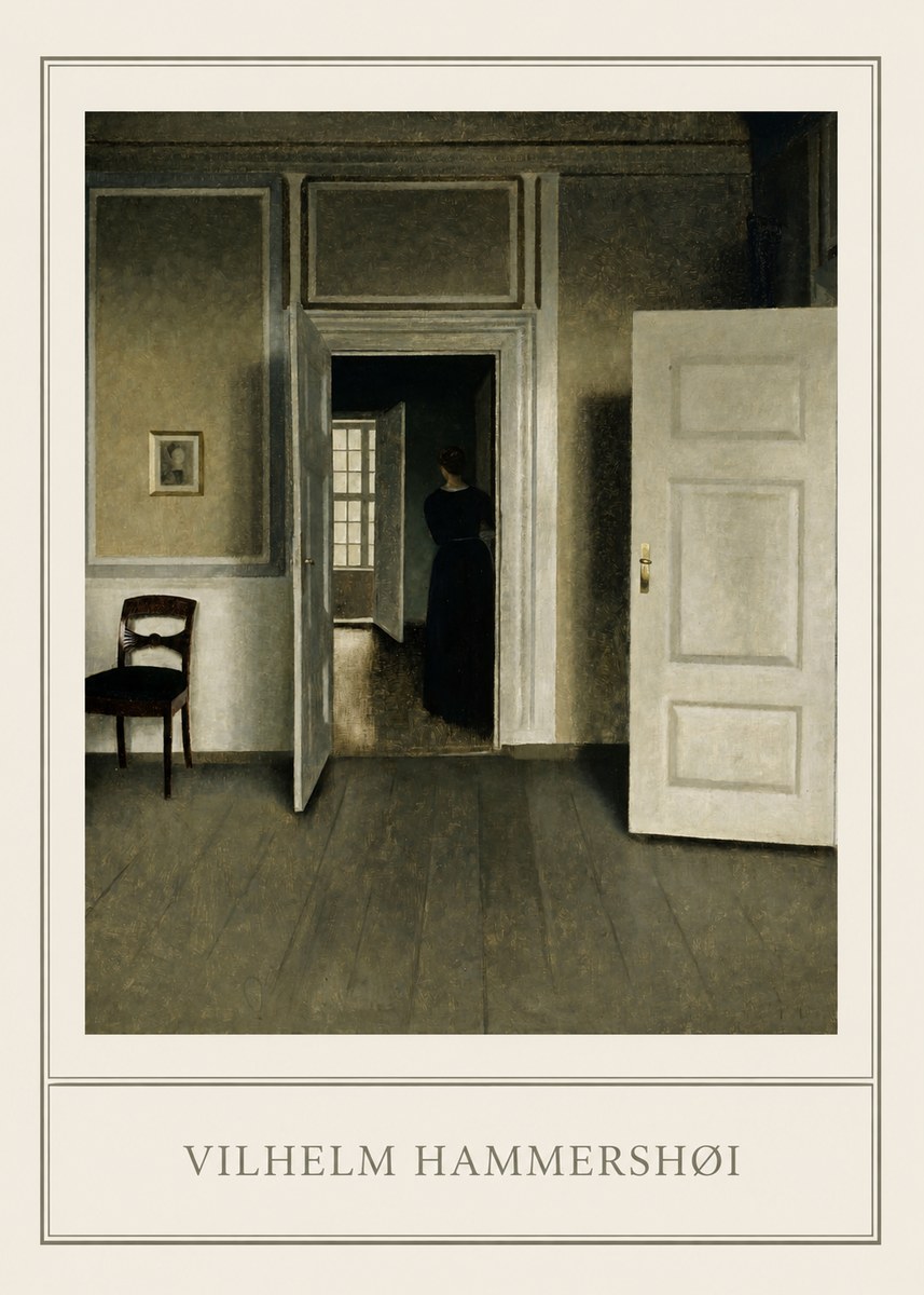 Vilhelm Hammershøi Interior with a Woman Seen from the Back No1 - Juliste