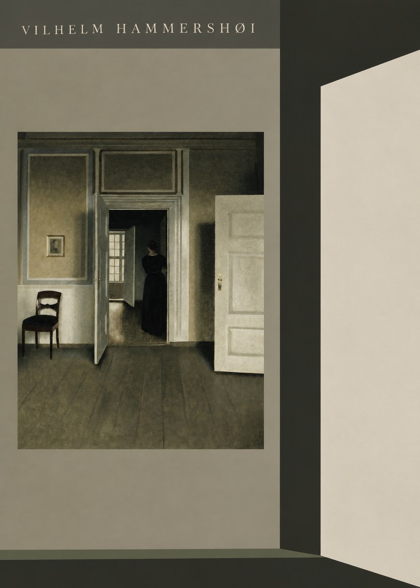Vilhelm Hammershøi Interior with a Woman Seen from the Back No6 - Juliste