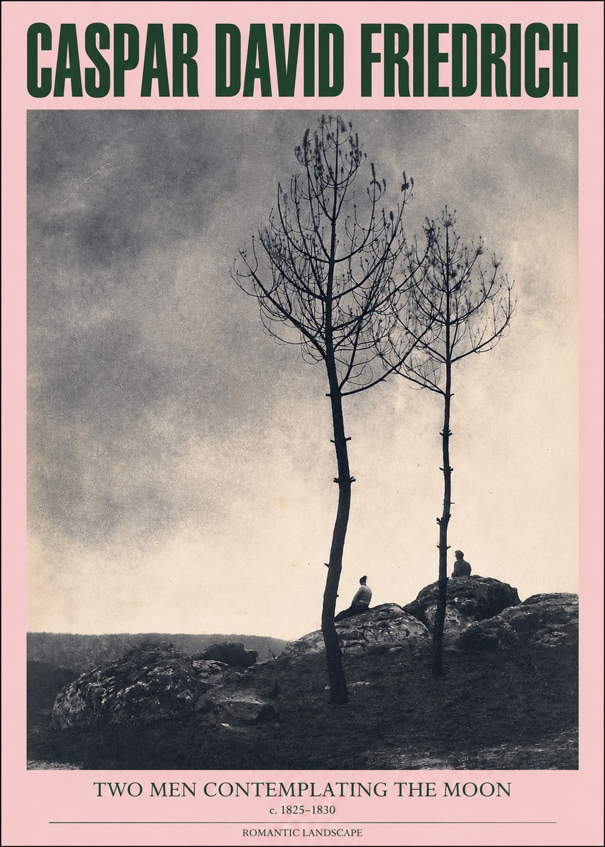Caspar David Friedrich Two Men Contemplating the Moon III No2 - Juliste