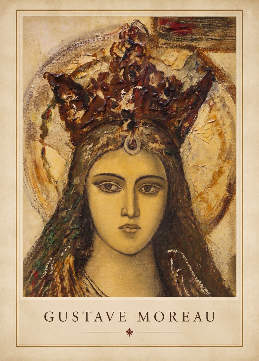 Gustave Moreau Head of a Woman with a Tiara No1 - Juliste