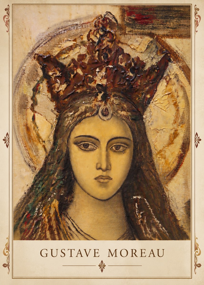 Gustave Moreau Head of a Woman with a Tiara No4 - Juliste