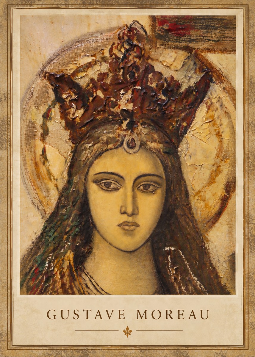Gustave Moreau Head of a Woman with a Tiara No5 - Juliste