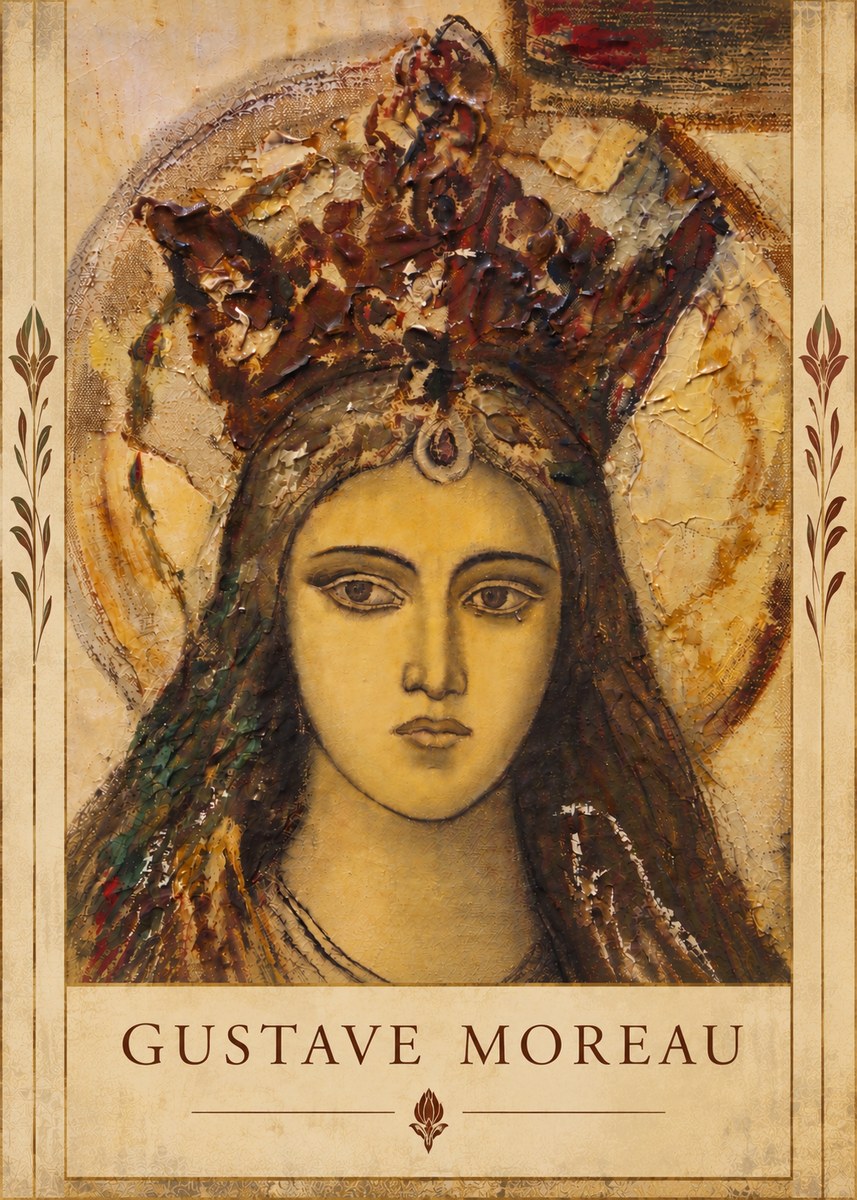 Gustave Moreau Head of a Woman with a Tiara No6 - Juliste
