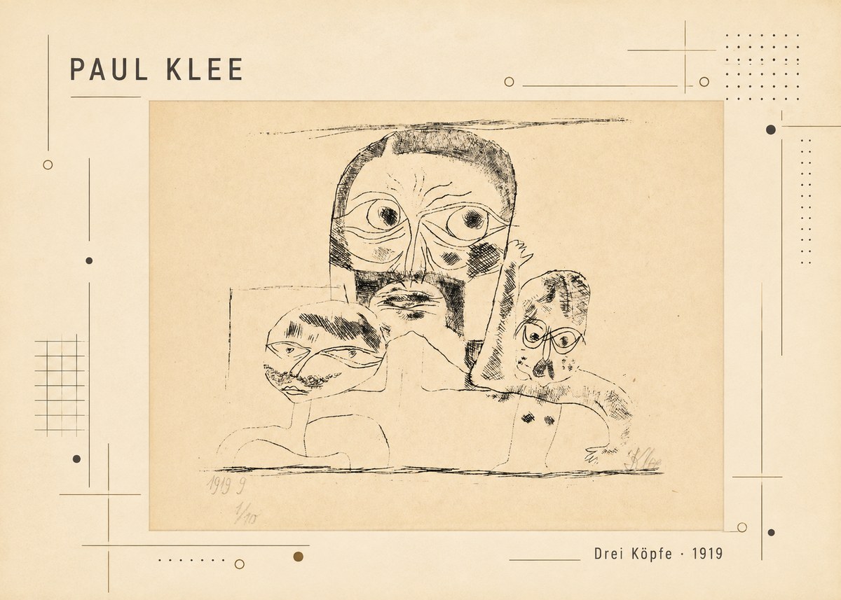 Paul Klee Drei Köpfe No2 - Juliste
