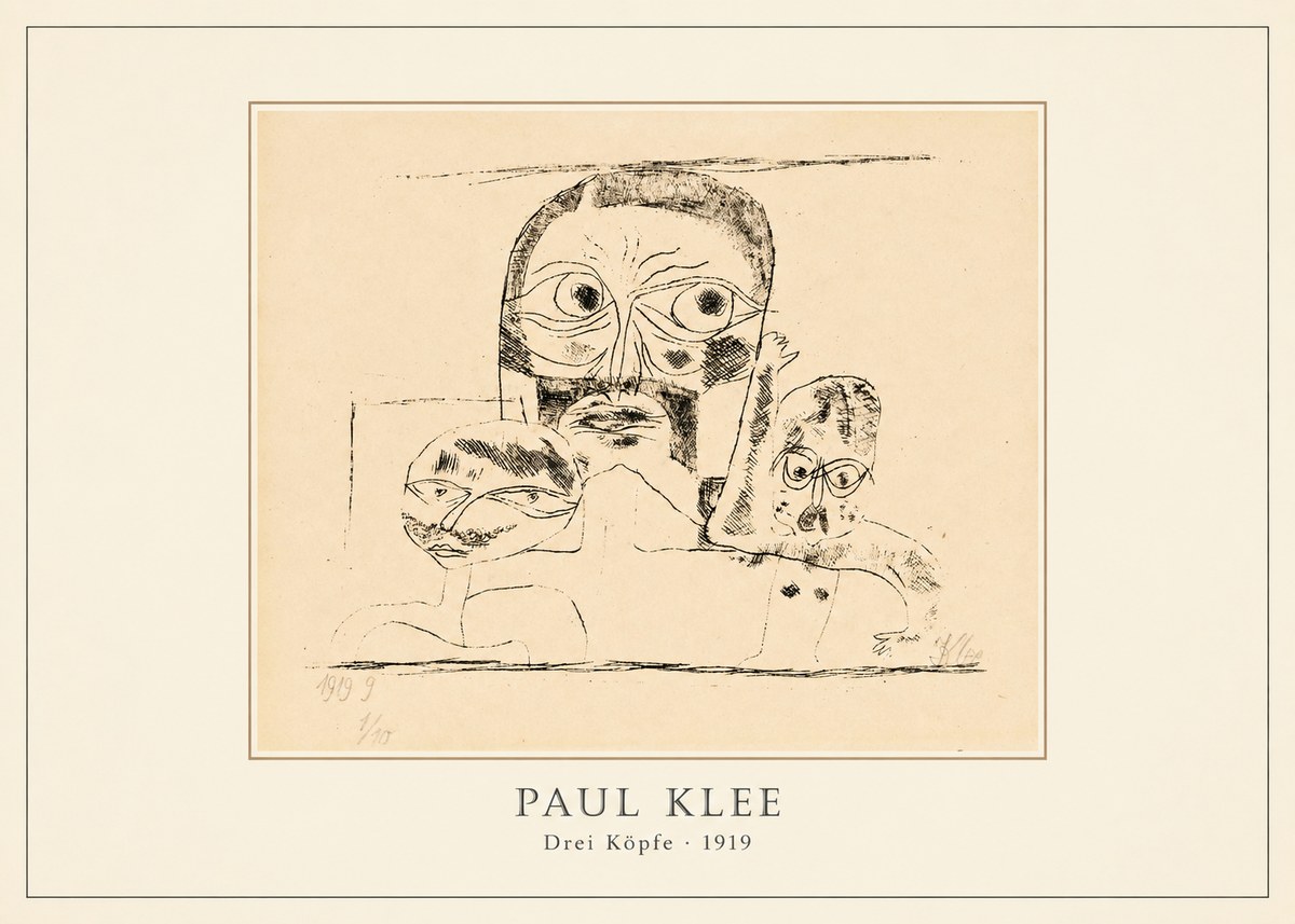 Paul Klee Drei Köpfe No3 - Juliste