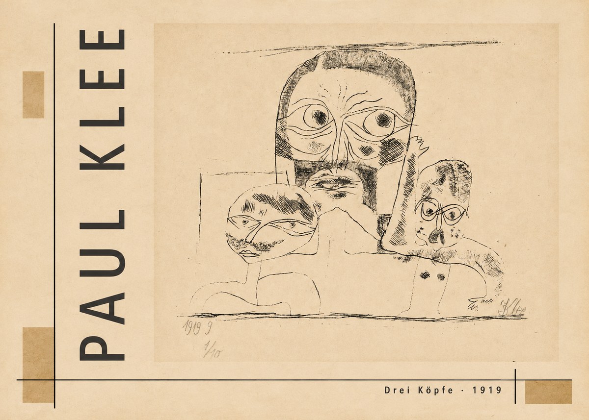 Paul Klee Drei Köpfe No4 - Juliste
