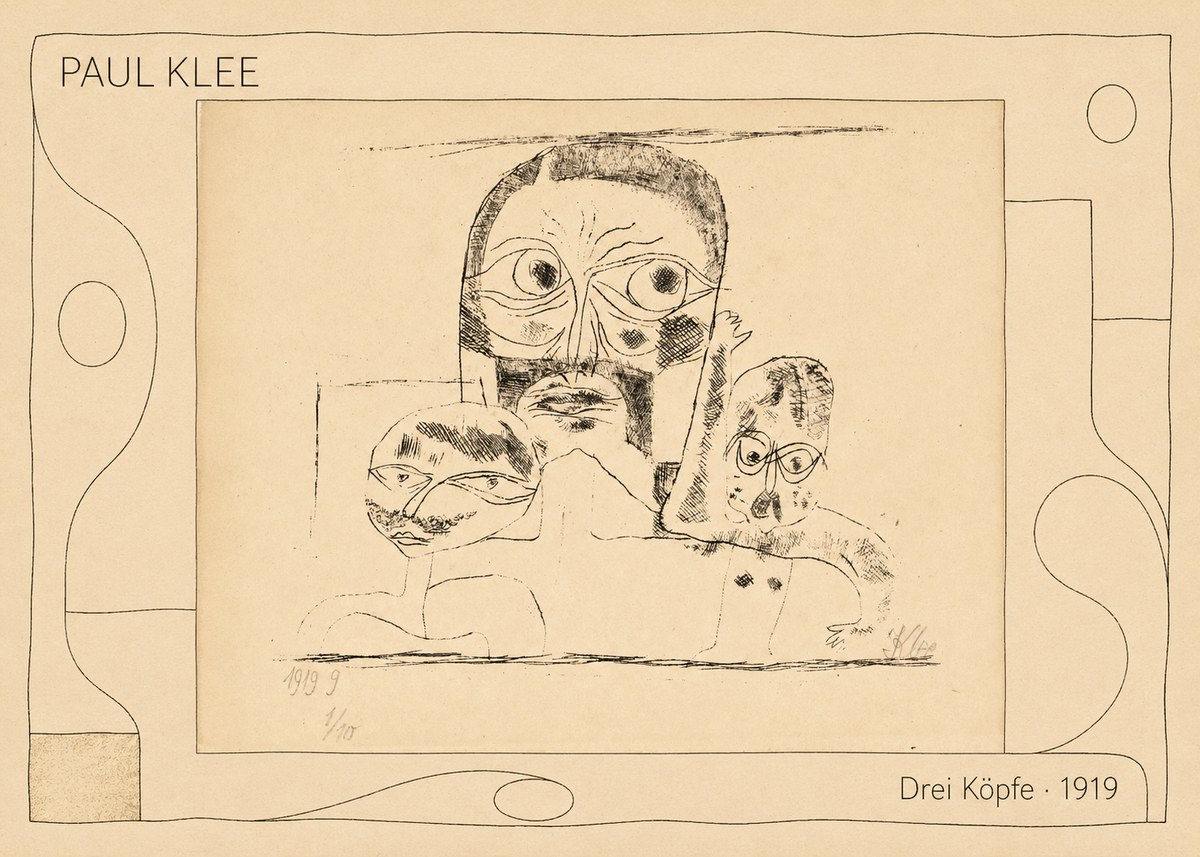 Paul Klee Drei Köpfe No5 - Juliste