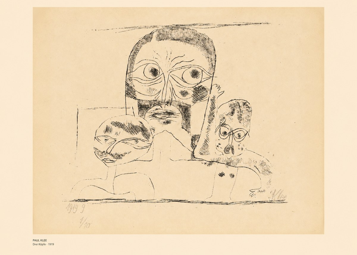 Paul Klee Drei Köpfe No6 - Juliste