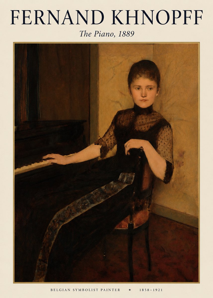 Fernand Khnopff The Piano, 1889 No1 - Juliste