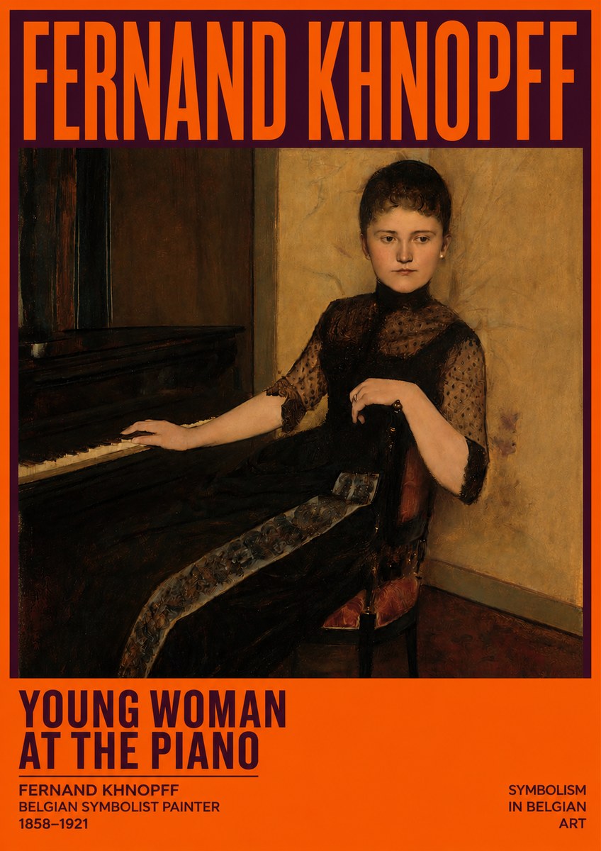 Fernand Khnopff The Piano, 1889 No5 - Juliste