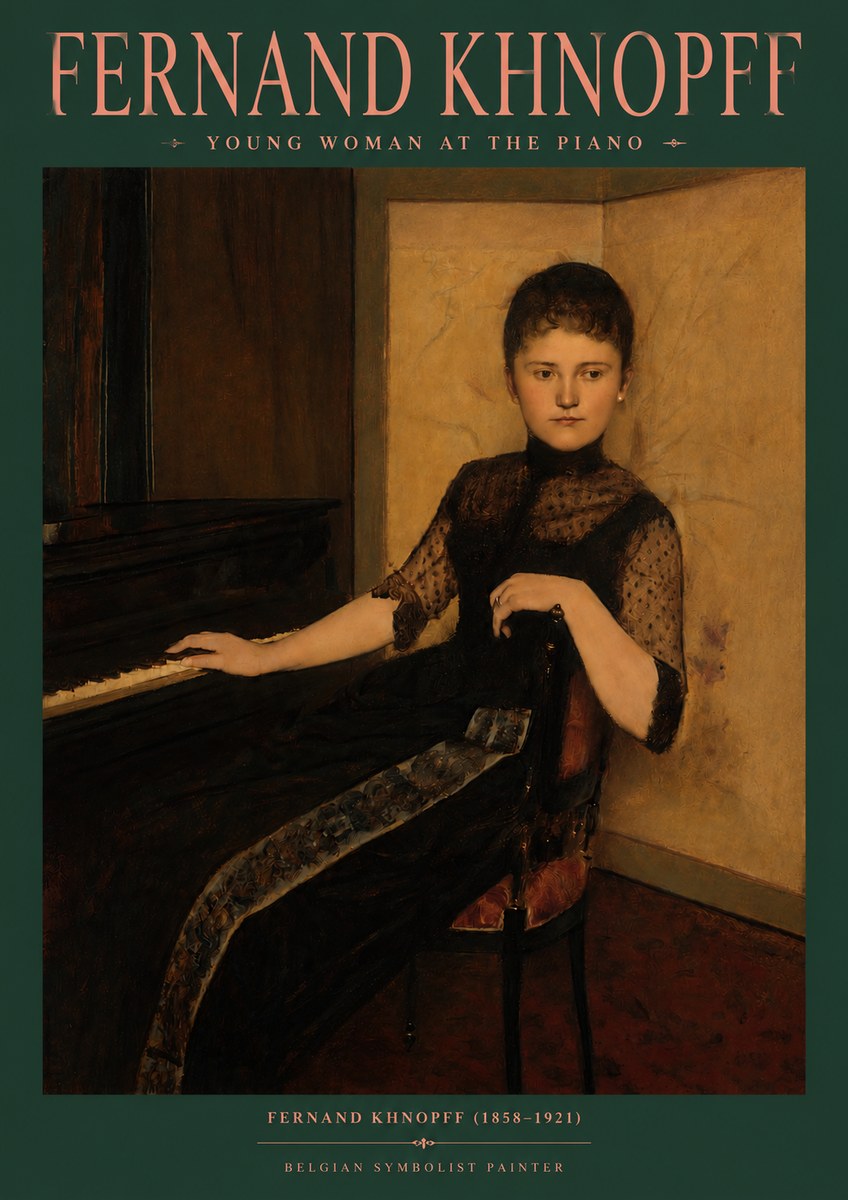 Fernand Khnopff The Piano, 1889 No6 - Juliste