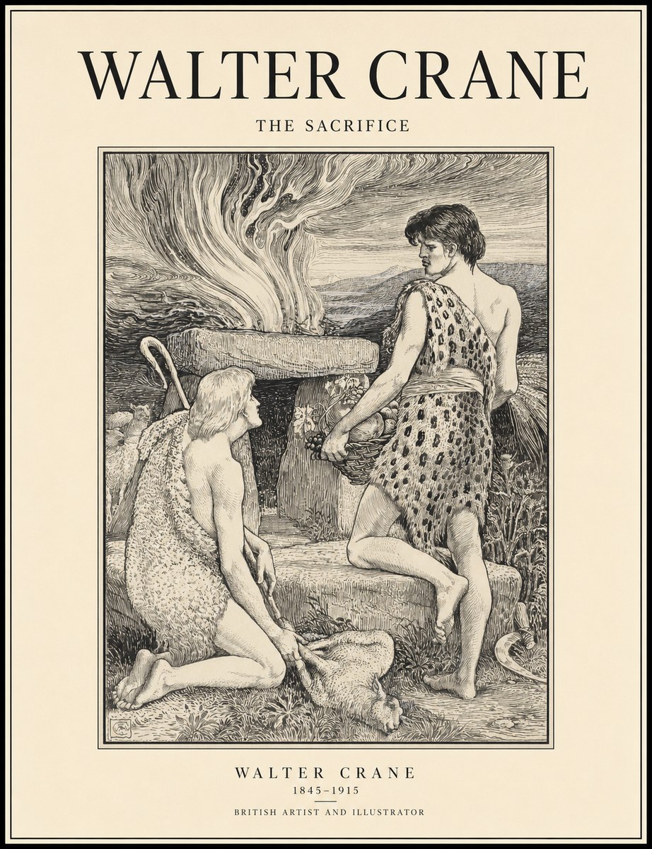 Walter Crane The Sacrifice No1 - Juliste