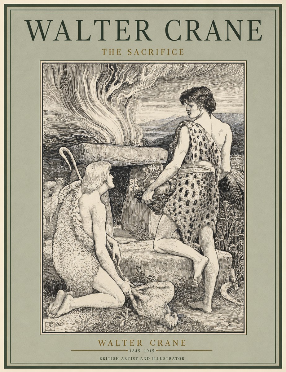 Walter Crane The Sacrifice No2 - Juliste