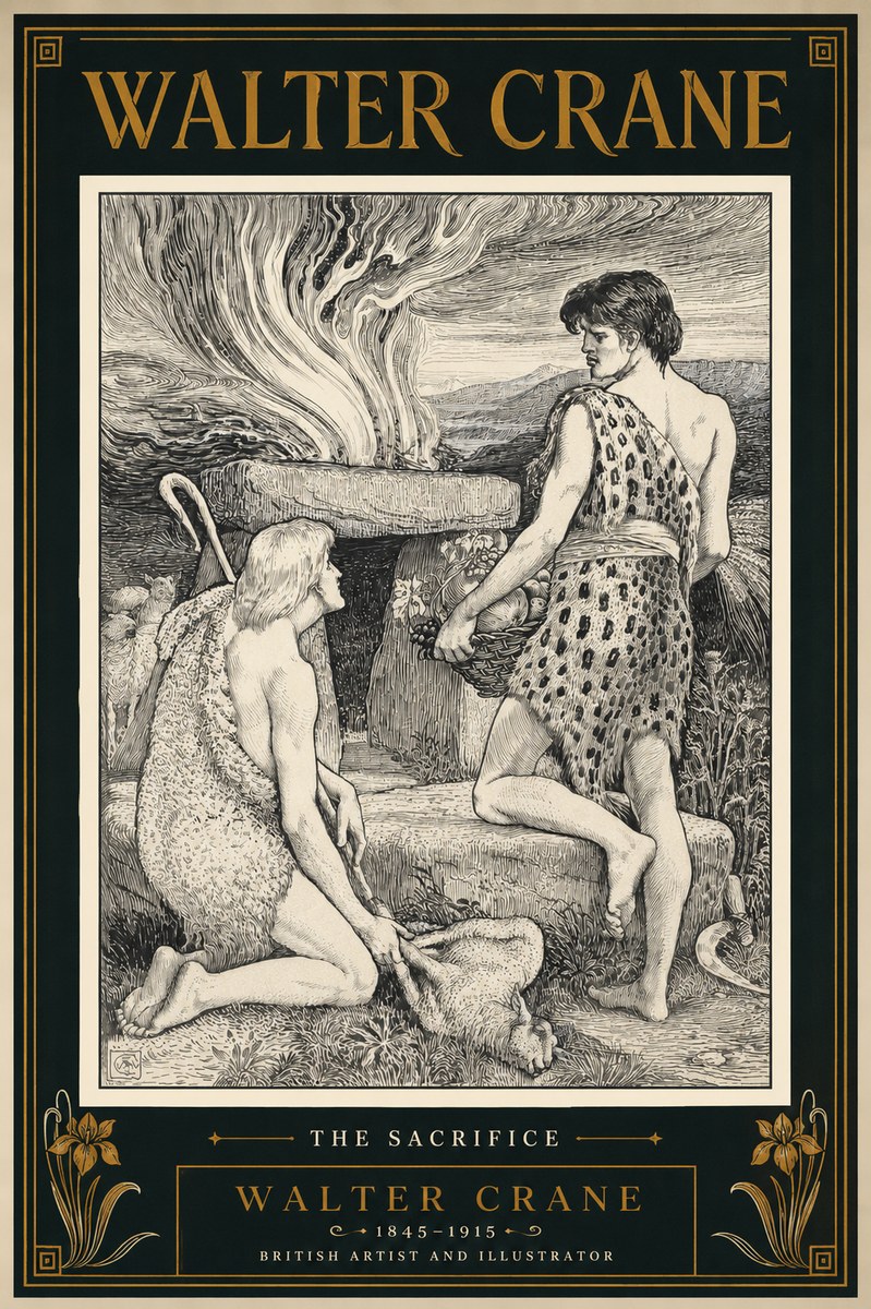 Walter Crane The Sacrifice No4 - Juliste