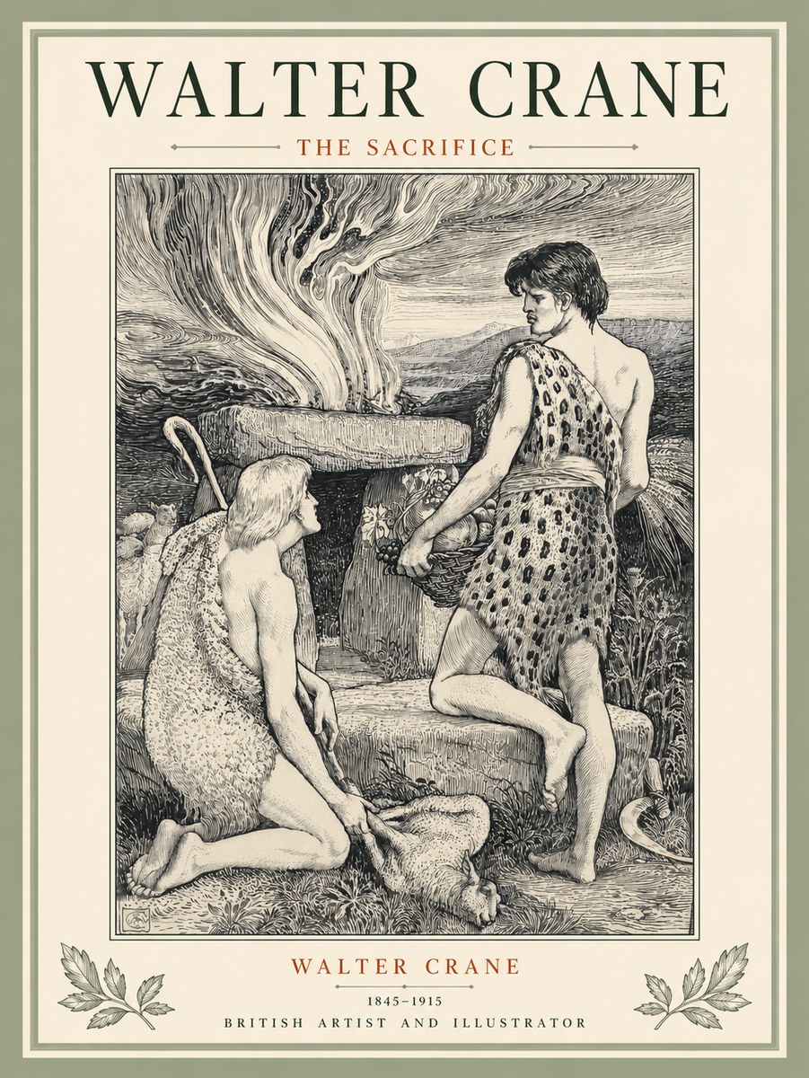 Walter Crane The Sacrifice No5 - Juliste