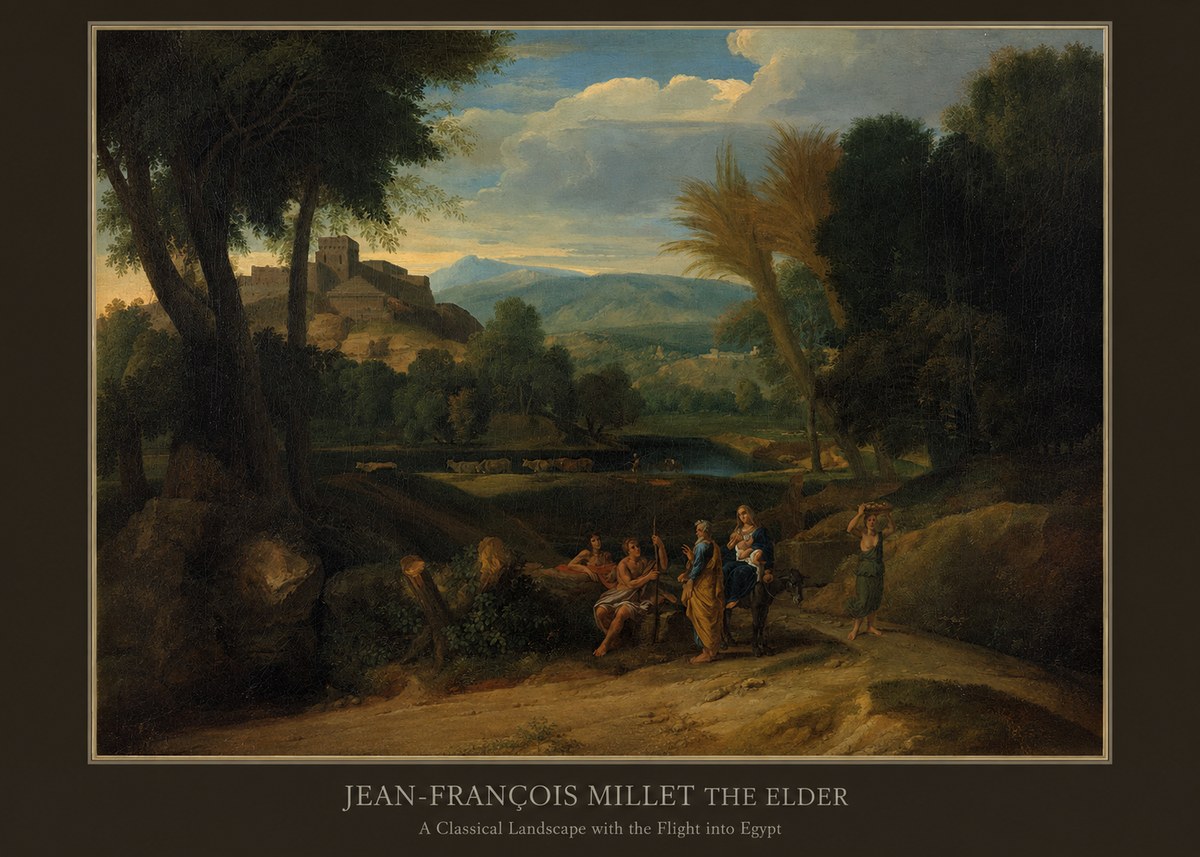 Jean-François Millet A Classical Landscape with the Flight into Egypt No5 - Juliste