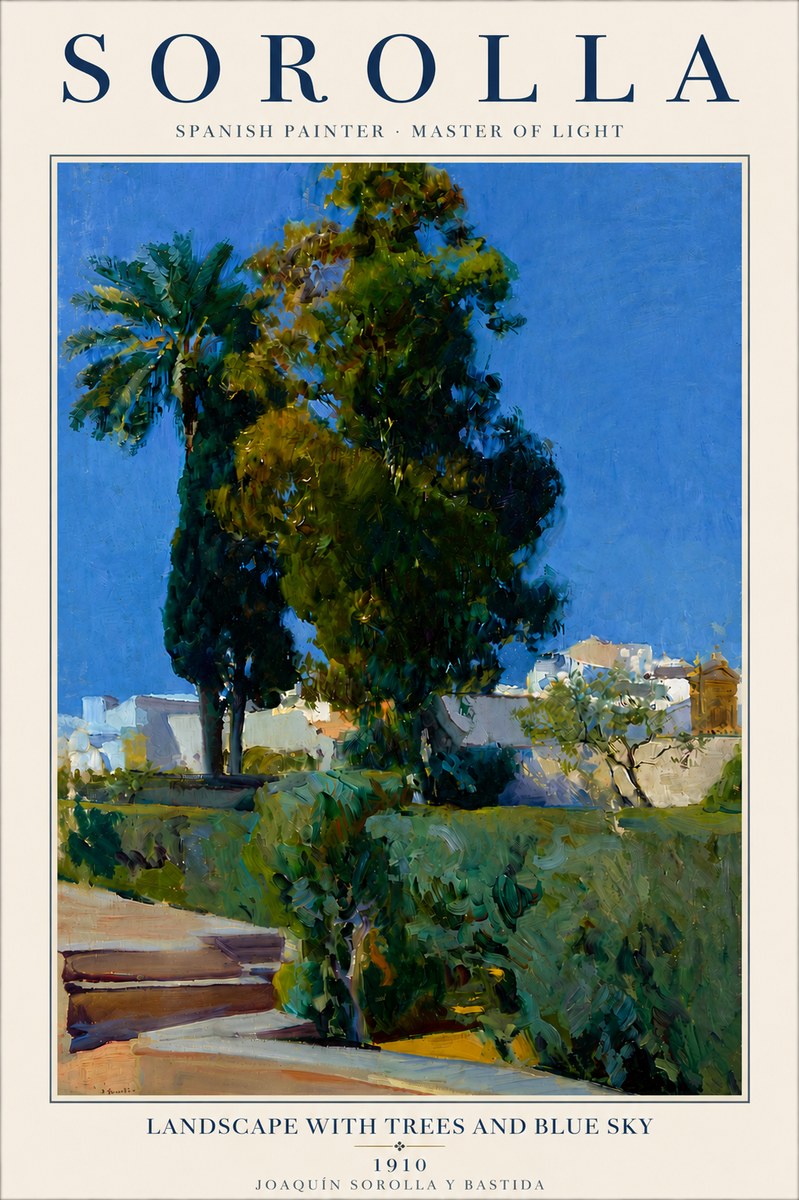 Sorolla Landscape with Trees and Blue Sky No5 - Juliste