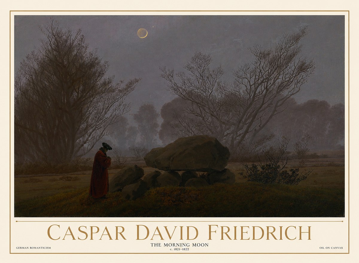 Caspar David Friedrich The Morning Moon No1 - Juliste