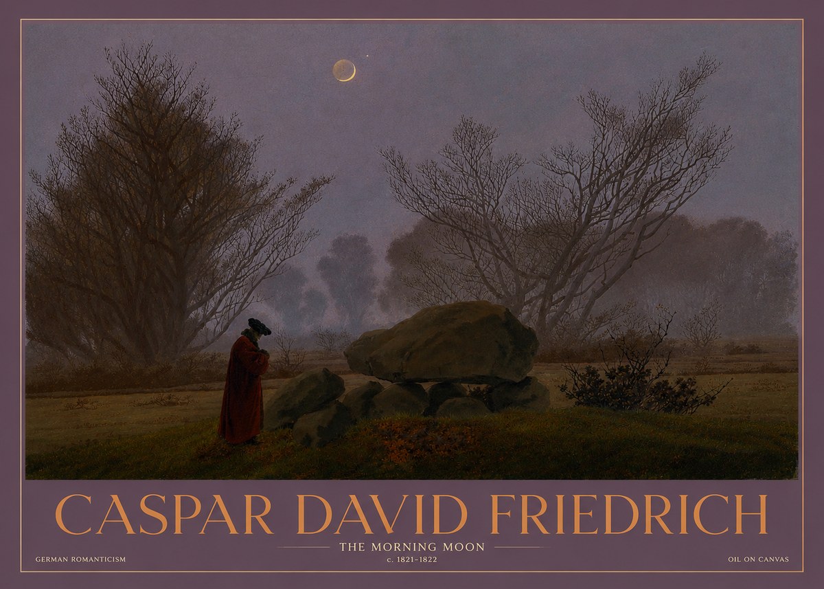 Caspar David Friedrich The Morning Moon No3 - Juliste