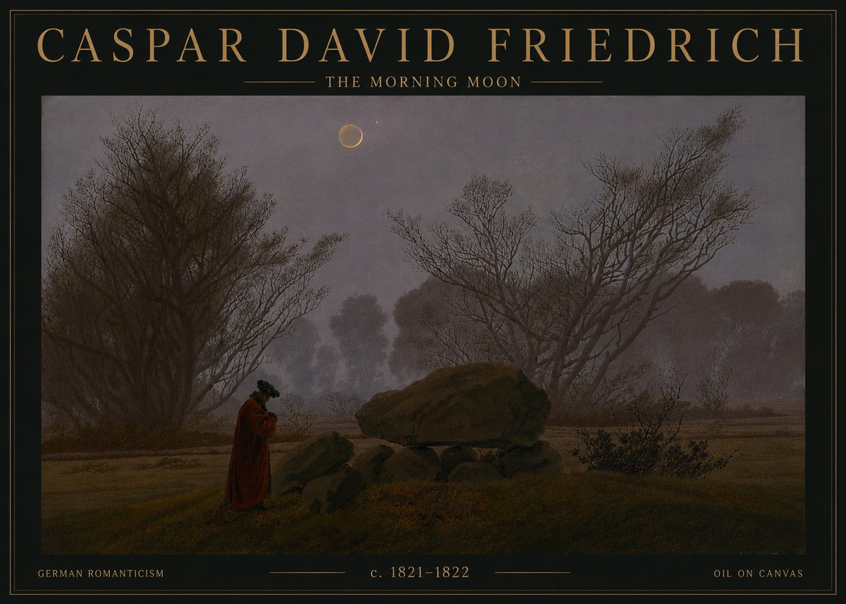 Caspar David Friedrich The Morning Moon No6 - Juliste