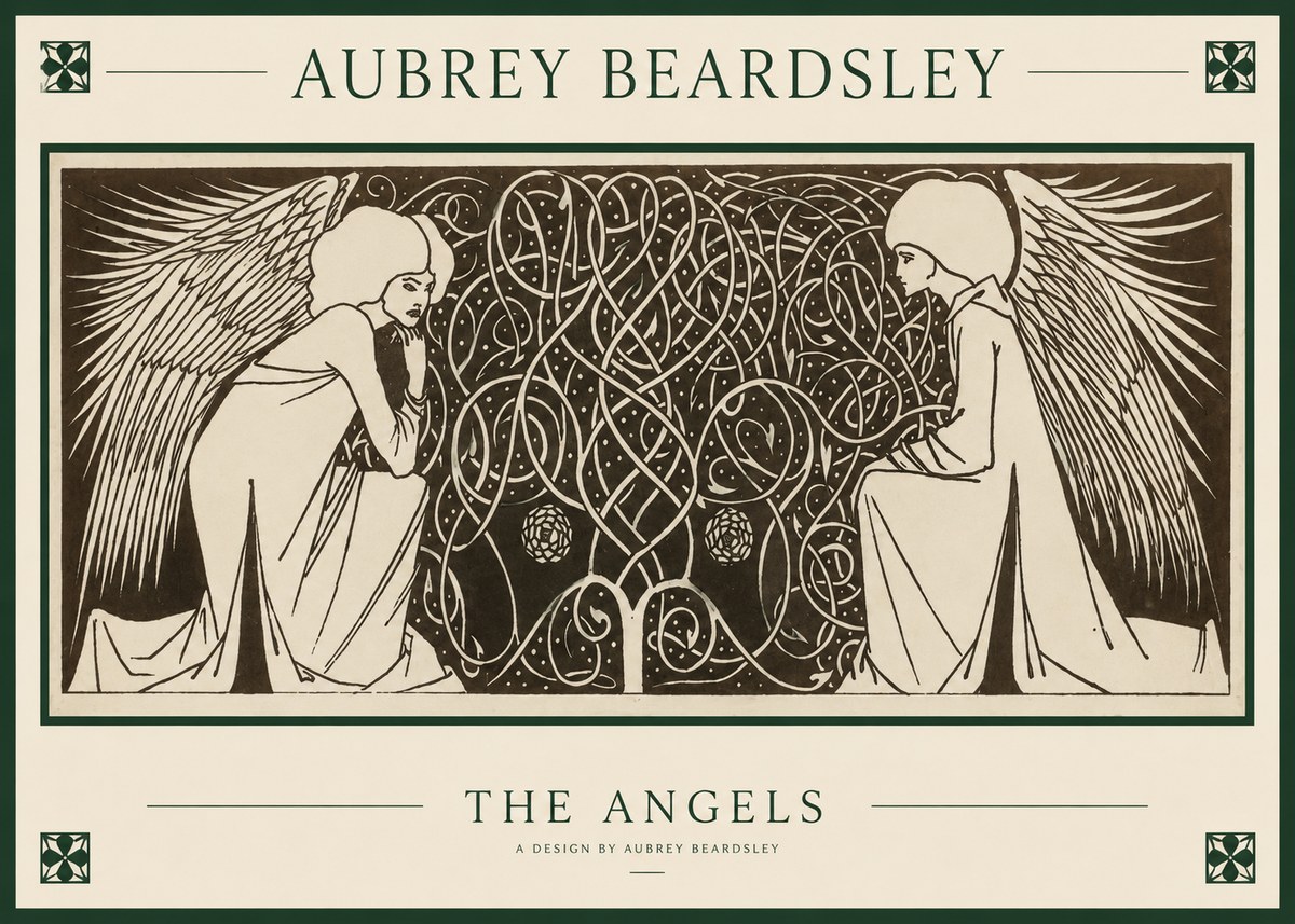 Aubrey Beardsley Two Angels No6 - Juliste