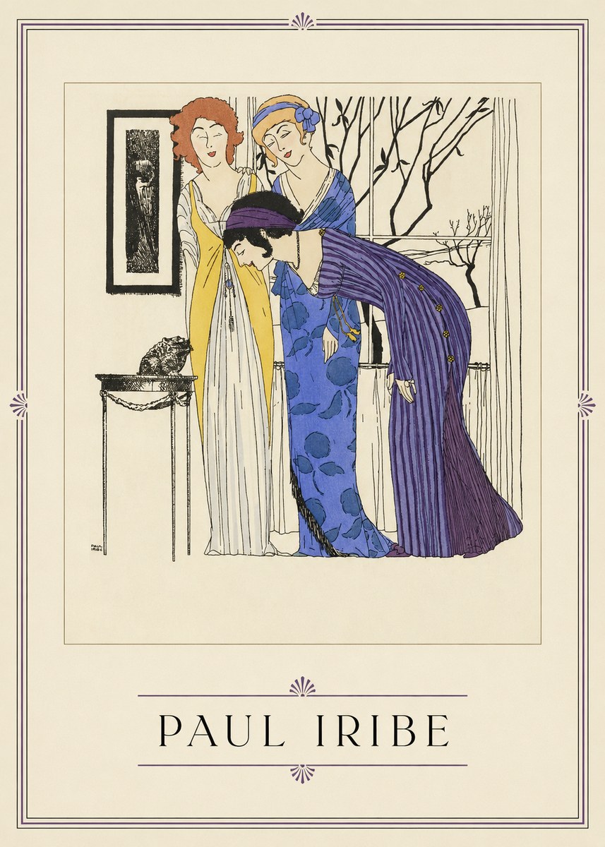 Paul Iribe Three Women and a Frog No1 - Juliste