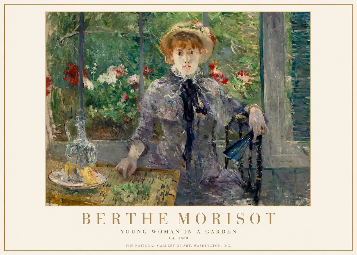 Berthe Morisot Young Woman Seated by a Window (Jeune Femme Assise À La Fenêtre) No2 - Juliste