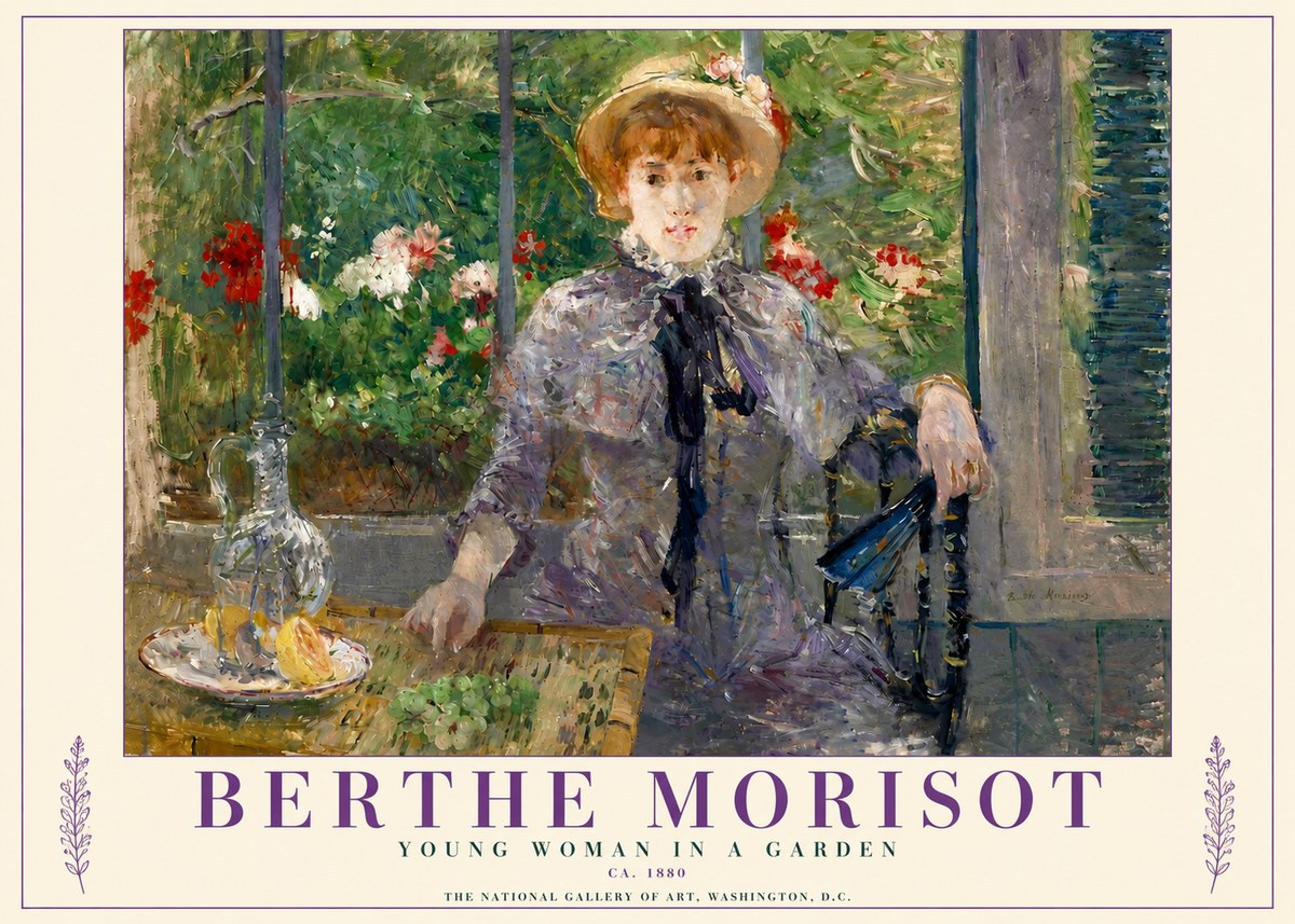 Berthe Morisot Young Woman Seated by a Window (Jeune Femme Assise À La Fenêtre) No5 - Juliste