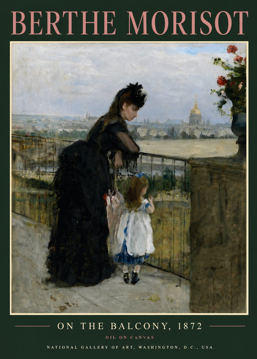 Berthe Morisot On the Balcony, 1872 No6 - Juliste