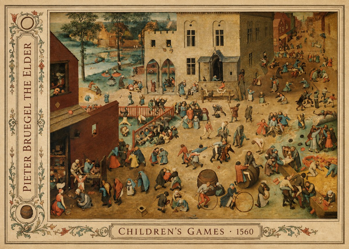 Pieter Bruegel Children's Games I No3 - Juliste
