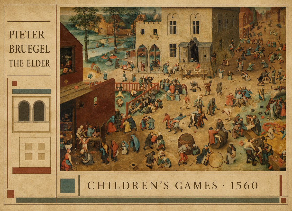Pieter Bruegel Children's Games I No4 - Juliste