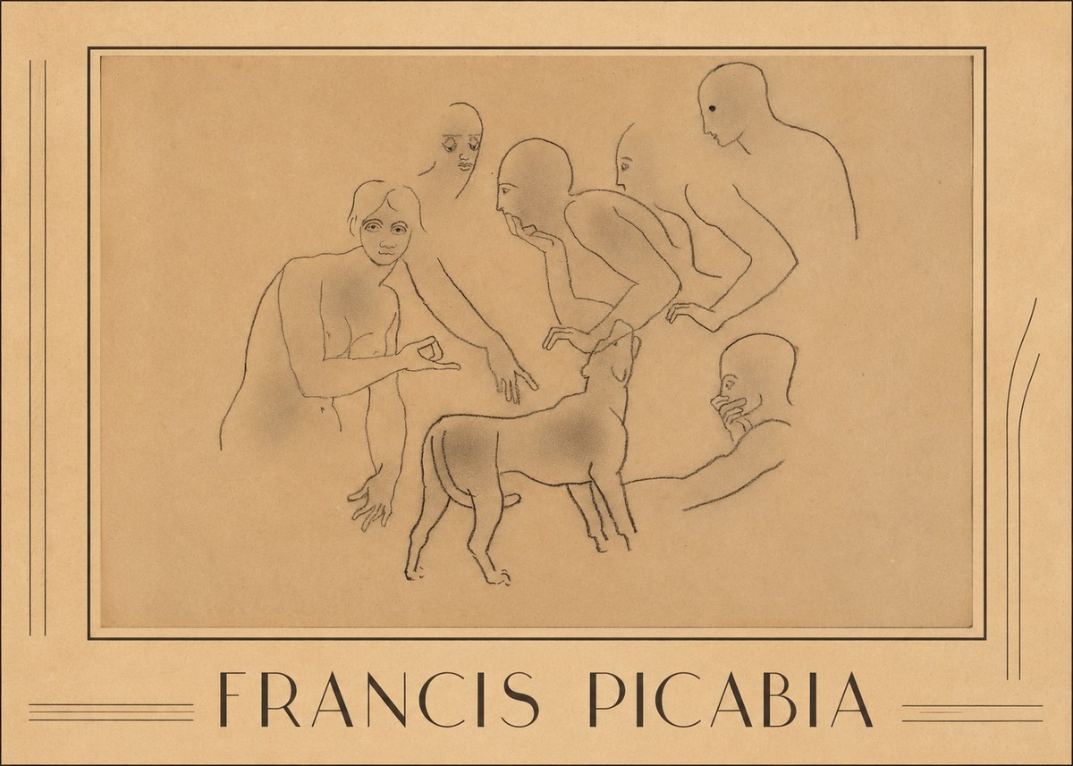 Francis Picabia Figures and Dog No1 - Juliste