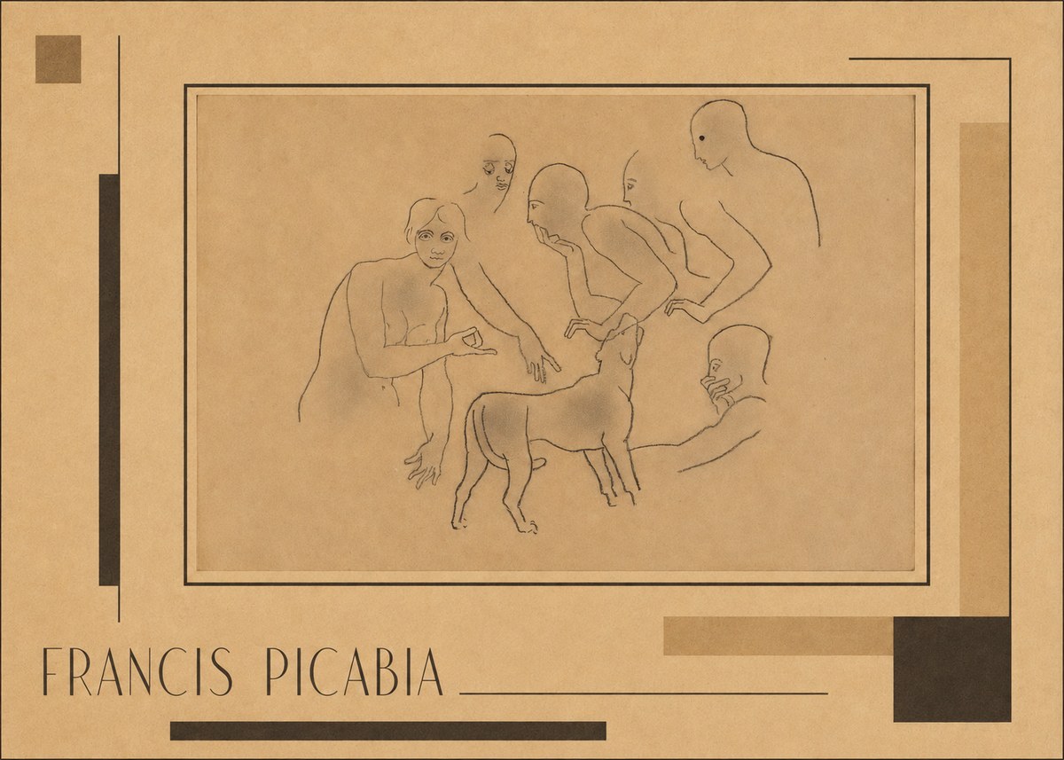 Francis Picabia Figures and Dog No2 - Juliste