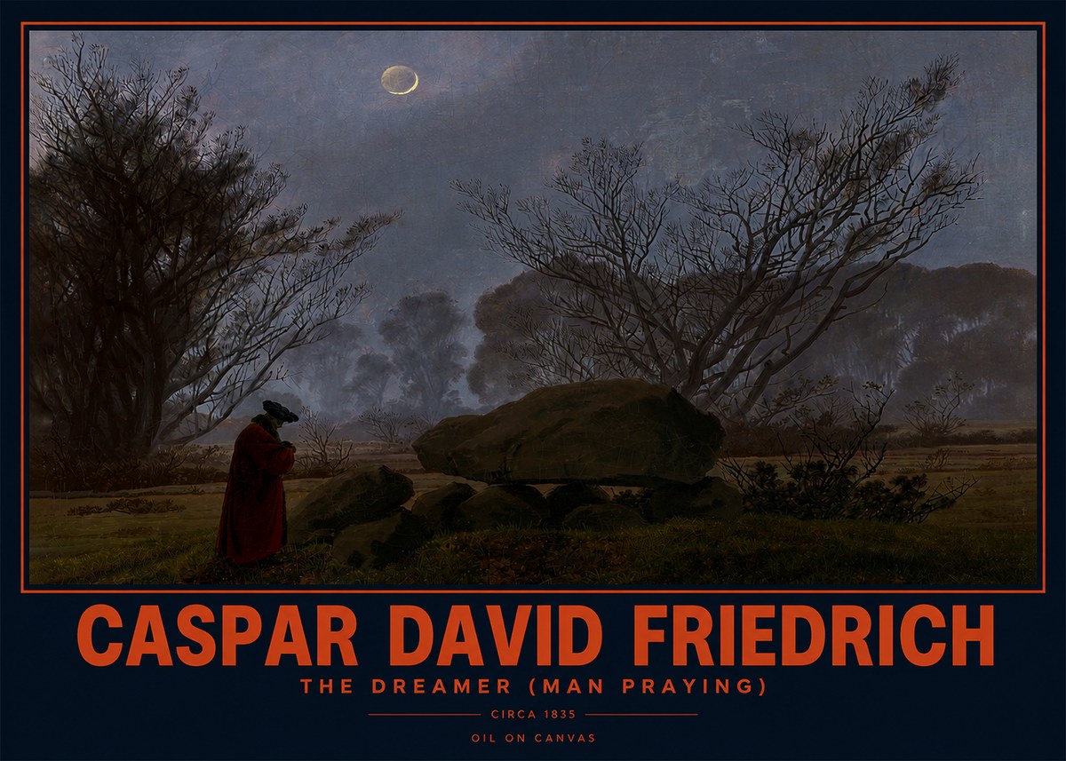 Caspar David Friedrich The Dreamer (Man Praying) No2 - Juliste