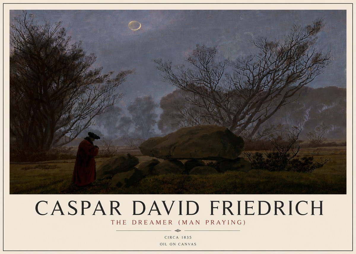 Caspar David Friedrich The Dreamer (Man Praying) No4 - Juliste
