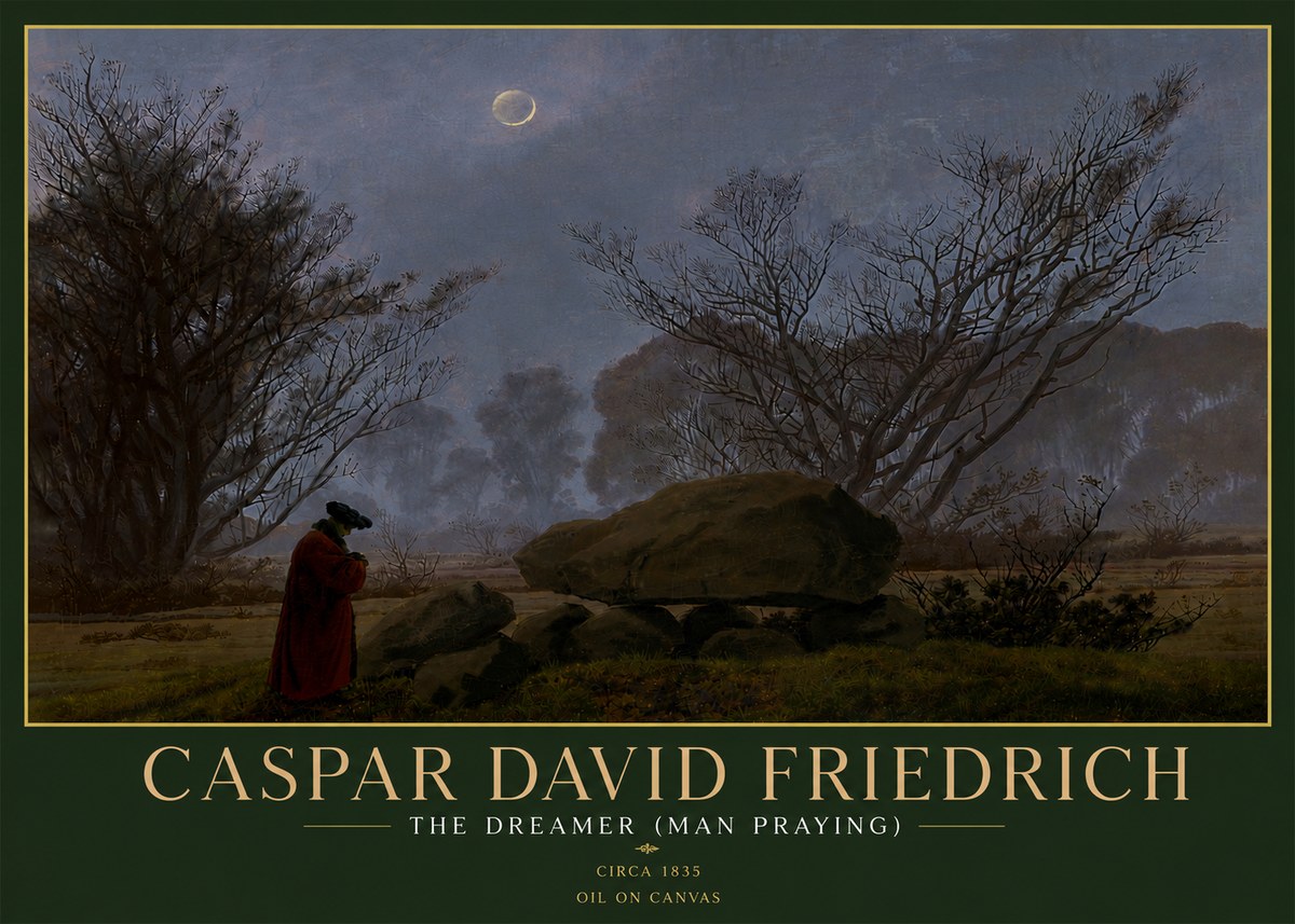 Caspar David Friedrich The Dreamer (Man Praying) No5 - Juliste