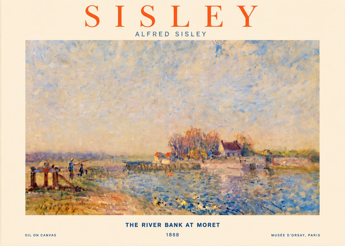 Sisley The River Bank at Moret No3 - Juliste