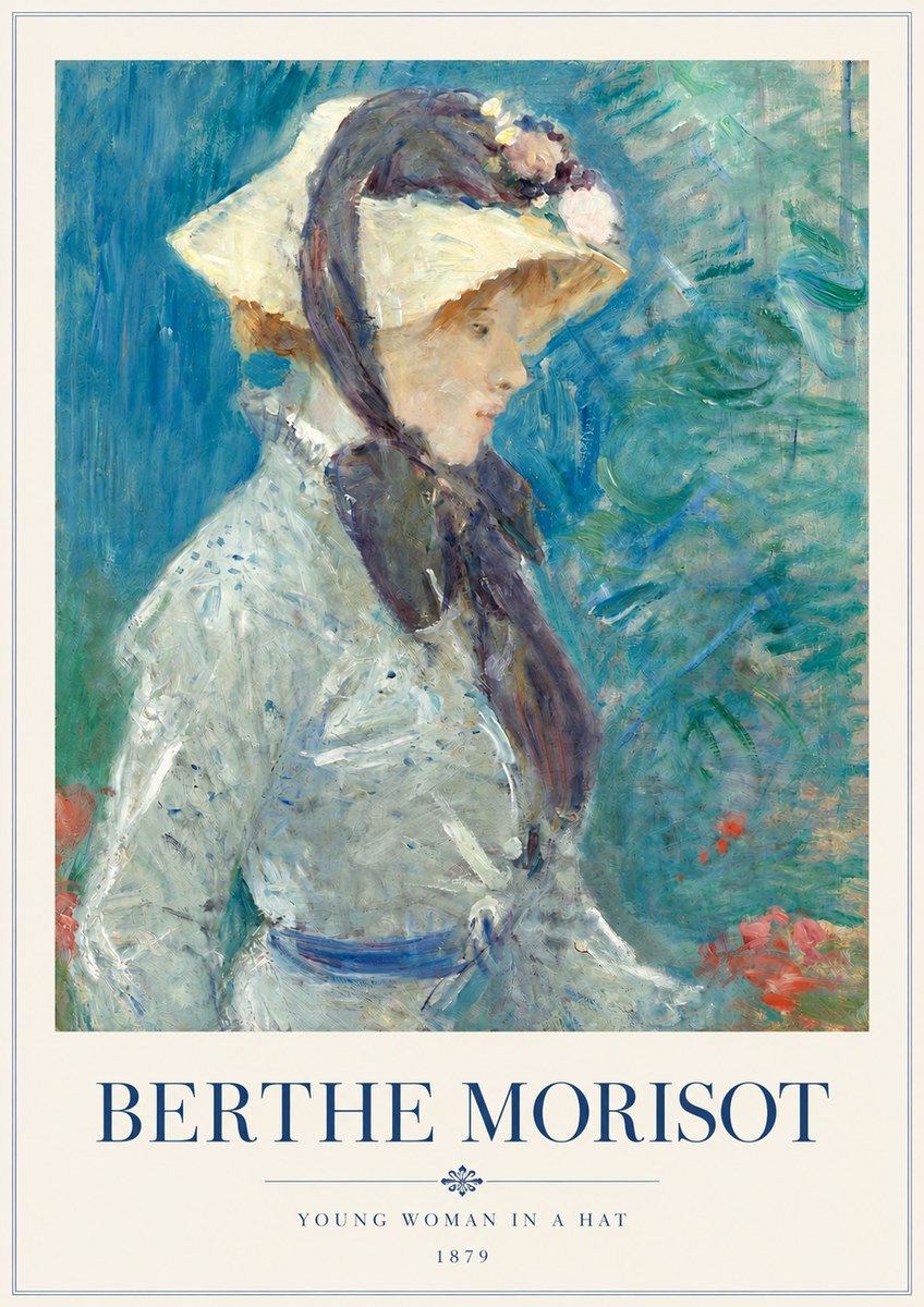 Berthe Morisot Young Woman in a Hat No3 - Juliste