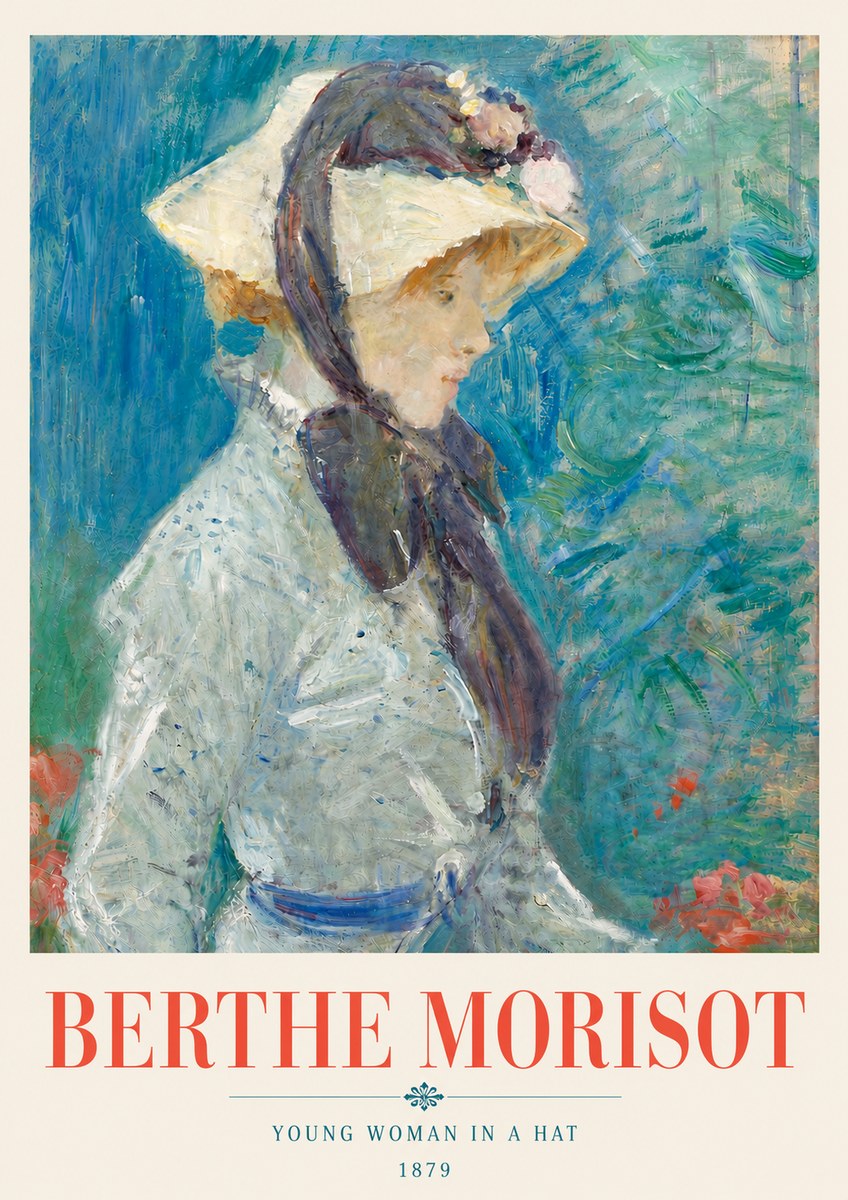 Berthe Morisot Young Woman in a Hat No6 - Juliste