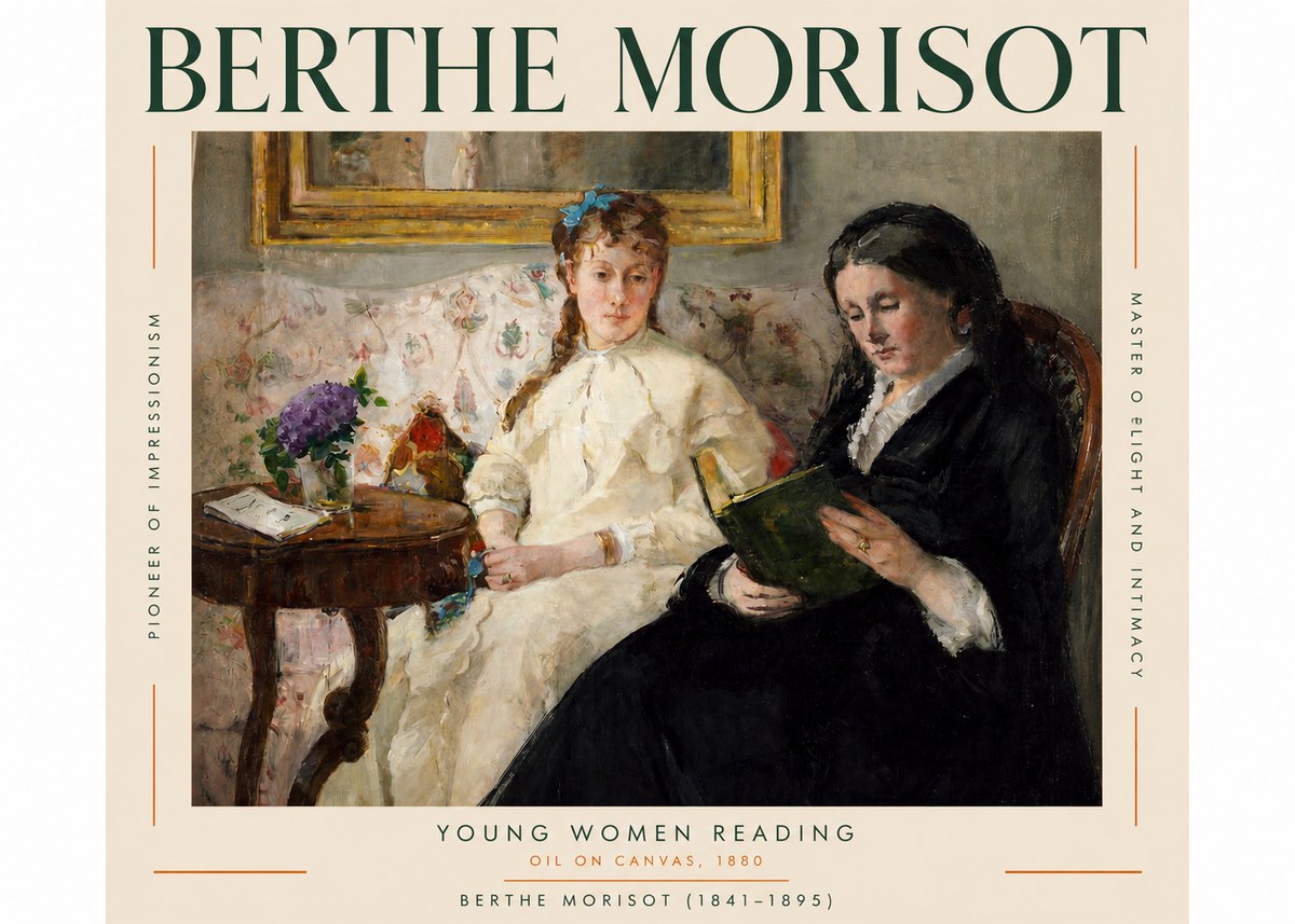 Berthe Morisot Young Women Reading No3 - Juliste