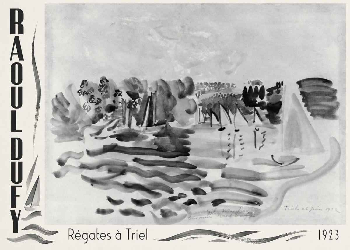Raoul Dufy Régates À Triel No2 - Juliste