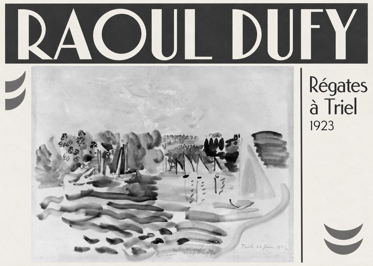 Raoul Dufy Régates À Triel No3 - Juliste