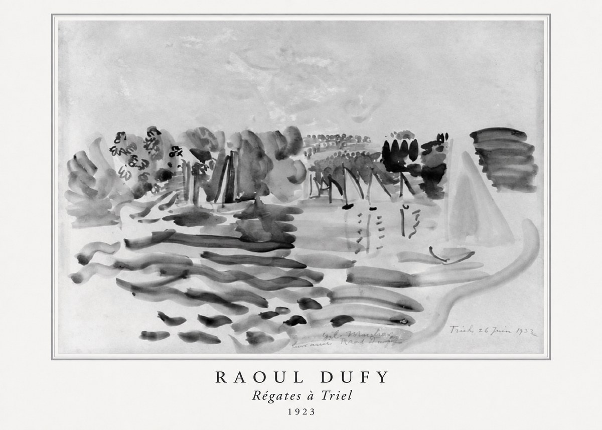 Raoul Dufy Régates À Triel No5 - Juliste