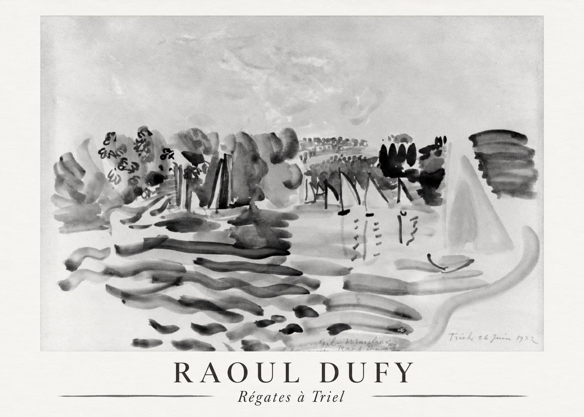 Raoul Dufy Régates À Triel No6 - Juliste