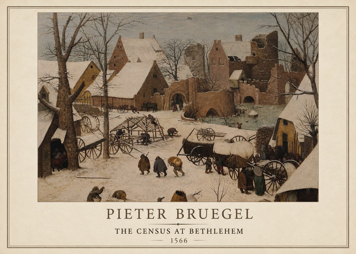 Pieter Bruegel The Census at Bethlehem I No1 - Juliste