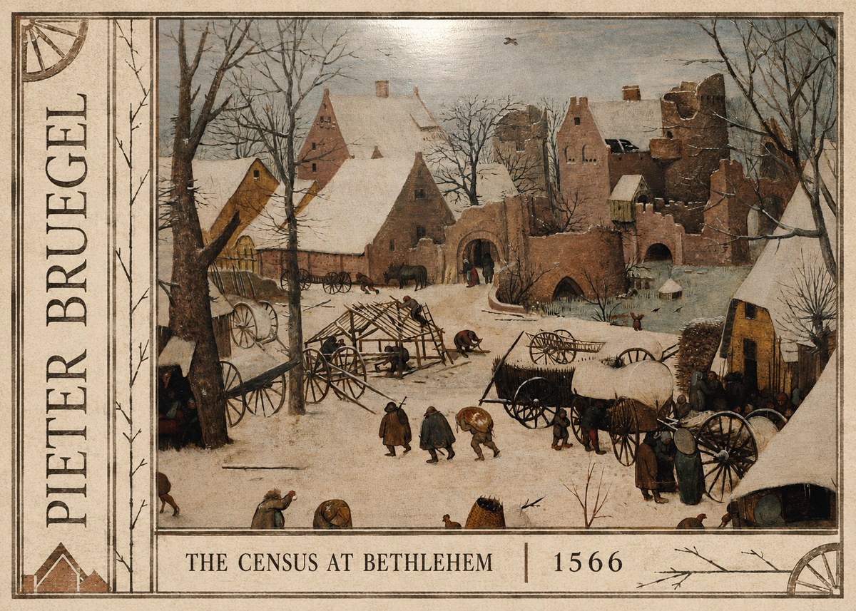 Pieter Bruegel The Census at Bethlehem I No2 - Juliste
